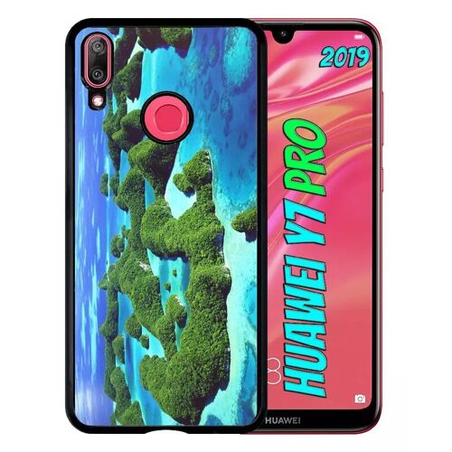 Coque Pour Huawei Y7 Pro 2019 - Plage Avec Dunes De Verdure - Noir