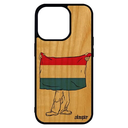 Coque Pour Iphone 14 Pro Max En Bois Et Silicone Drapeau Pays Bas Hollande Hollandais Jeux Olympiques Telephone Bumper Jo Foot
