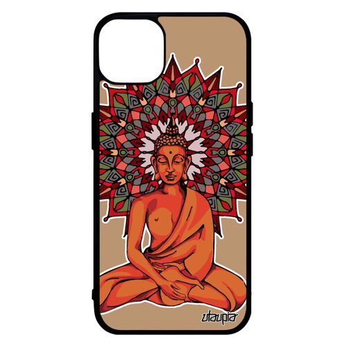 Coque Antichoc Iphone 14 Silicone Bouddha Femme Rosace Mandala Design Cadeau De Noel Case Rigide Aluminium Yoga Bouddhisme Tpu