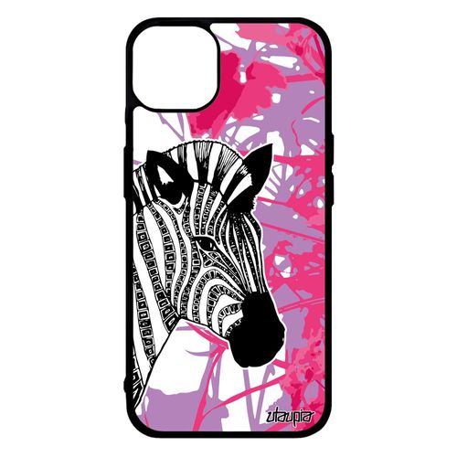 Coque Iphone 14+ Plus En Silicone Zebre Animal Noir Et Blanc Azteque Nature Rayure Tribal Cheval Fleur Tanzanie Rigide Solide