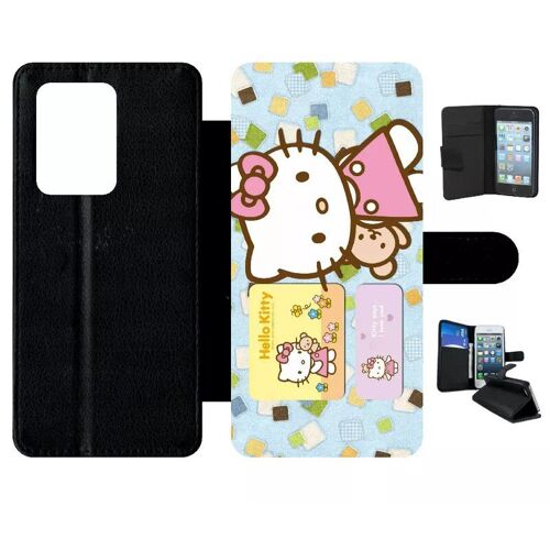 Etui À Rabat Pour Galaxy S20 Ultra - Hello Kitty I Love You - Simili-Cuir - Noir