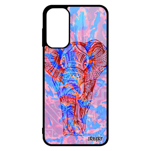 Coque Samsung Galaxy M13 Silicone Elephant Ethnique Plume Etui Cadeau Noir D'asie Azteque Pastel Zen Bleu Solide Animaux Smartphone