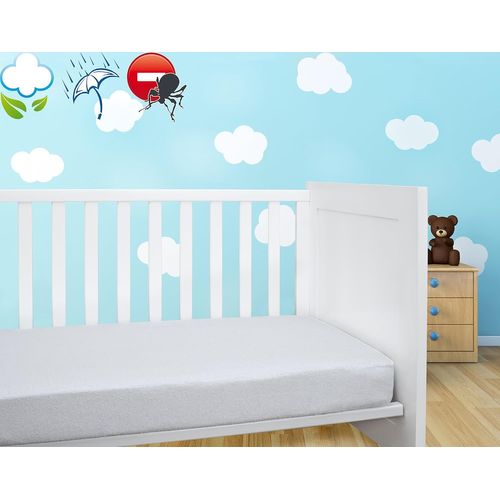 ytseazn-,Protège-Matelas/Protège-Matelas Pour Lit D'Enfant,Rembourré En Éponge 100% Coton,Imperméable Et Respirant Avec Traitement Anti-Acariens,70X140cm