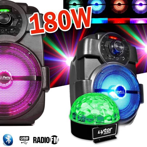 Karaoké Enfants Enceinte 180W portable Batterie avec USB/BLUETOOTH/ RADIO FM + SIXMAGIC