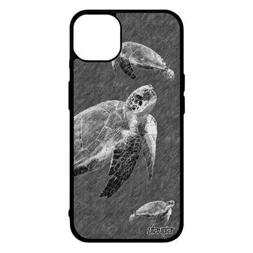 Coque Iphone 14+ Plus En Silicone Tortue Gris Dessin Design De Protection Ven. Cover Animal 4g Telephone Animaux Geante Ocean