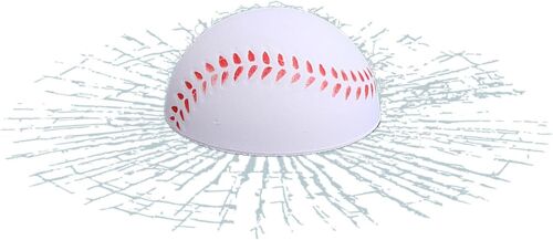 Autocollant Blague Pour Voiture, Autocollant Éclat De Verre ¿ Blague Balle De Tennis, Autocollant Pour Vitre, Autocollant Amusant Pour Vitre, Décoration Pare-Brise Pour Suv Et Berlines