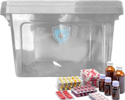 Boîte de rangement pour médicaments - Boîte à pharmacie transparente | Grande boîte de rangement pour médicaments, armoire à pharmacie portable pour la famille