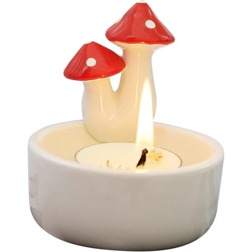 Brûle-encens champignon, bougeoir champignon pour centre de table, chauffe-cire créatif, décoration douce pour la maison, pour votive, salon et fête