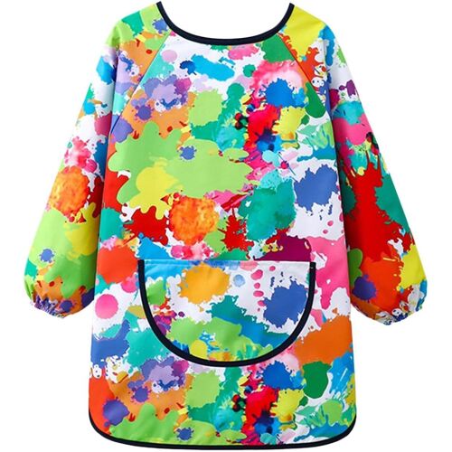 Tablier de peinture pour enfants, blouse d'art pour enfants, blouse d'art imperméable à manches longues, tablier d'art coloré, tablier d'artisanat réglable, blouse de peinture amusante, blouse d'école de peinture à grandes poches