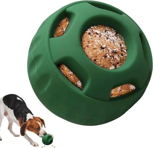 Balle à friandises pour chien, jouet interactif pour chien, jeu de recherche de nourriture interactif et réutilisable en silicone pour chiots et seniors qui grincent des dents