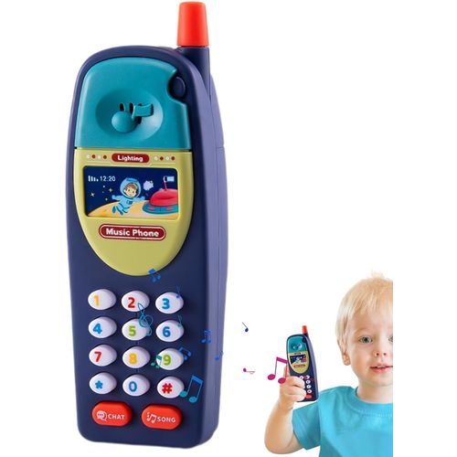 Jouet Téléphone Pour Enfants, Lecteur De Musique, Téléphone Factice, Son Et Lumière Apaisants, Téléphone Interactif Et Amusant, Jouet De Narration Favorisant Le Développement Du Langage