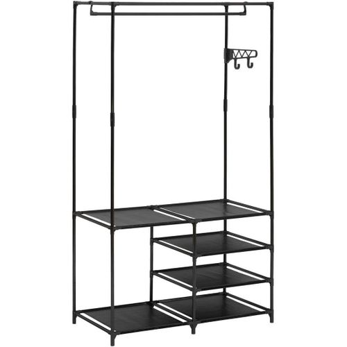 Ytseazn-5five Portant À Vêtements Intissa 4 Niveaux En Métal Noir H160cm