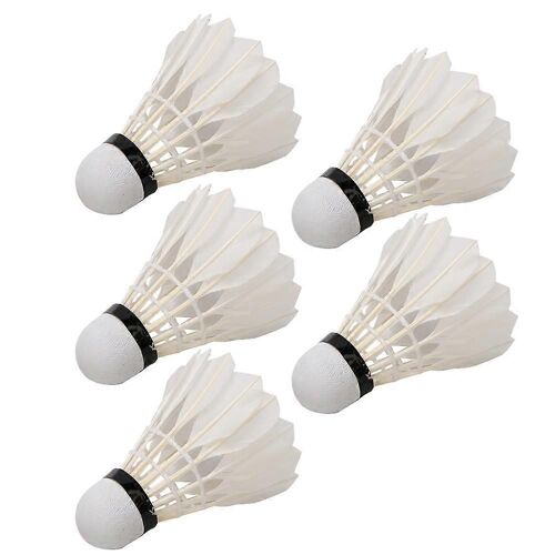 Leijiaer Durable Feather Badminton Balls Volants Pour L'entraînement En Plein Air En Salle 5pcs