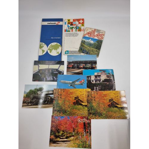 Lot De De 3 Cartes Touristiques Et 5 Cartes Postales Suisse Et 3 Cartes Postales Québec