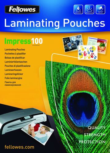 Fellowes Pochettes Brillantes A4 100 Microns - Paquet De 100