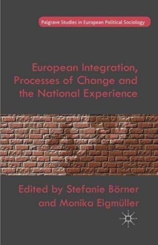 European Integration, Processes Of Change And The National Experience