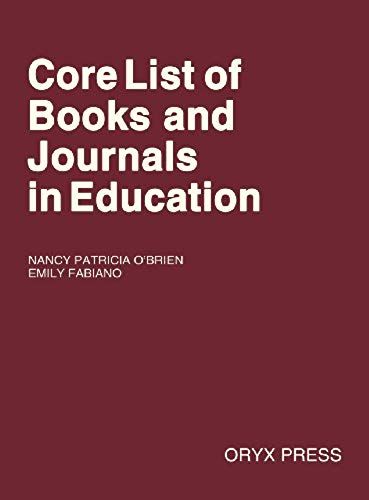 Core List Of Books And Journals In Education