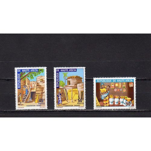Timbres-Poste De Haute-Volta (Habitat Traditionnel)