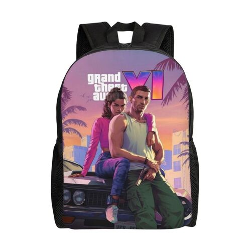 Sac à dos polyvalent Grand Theft Auto, lavable, style décontracté, pour écoliers, tendance, en tissu Oxford, unisexe, HXN2535