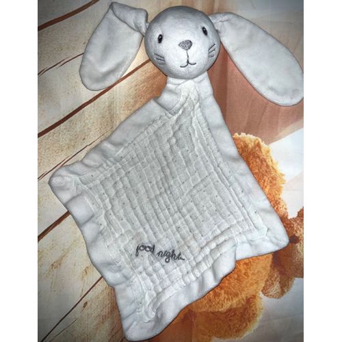 Doudou Lapin Blanc Good Night Kiabi Lange Peluche Jouet Bébé
