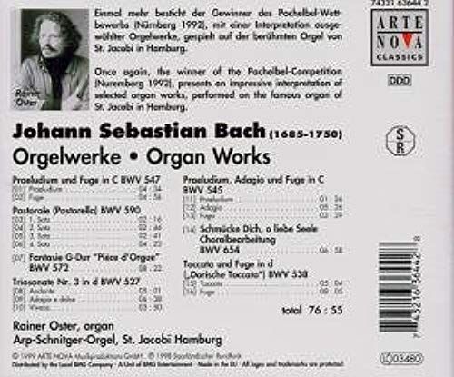 Bach J.S: Toccata Bwv538 'dorishe', Pastorale Bwv547, Etc.