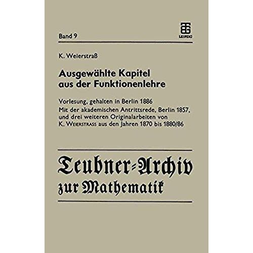 Ausgewählte Kapitel Aus Der Funktionenlehre