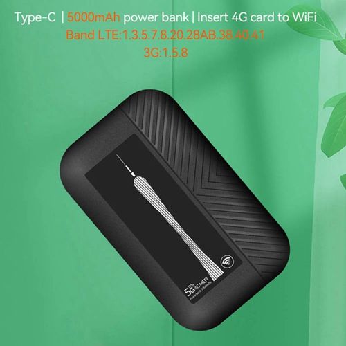 Modem WiFi Mobile pour Voiture avec Fente pour Carte SIM, 4G, 150Mbps, Point d'Accès Portable, 5000mAh