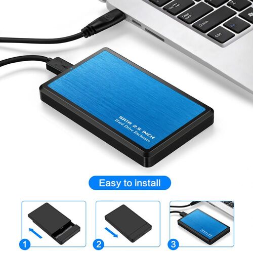 Boîtier de disque dur SATA HD USB 3.0 SATA 2.5 pouces, boîtier de disque dur externe HD HDD en aluminium