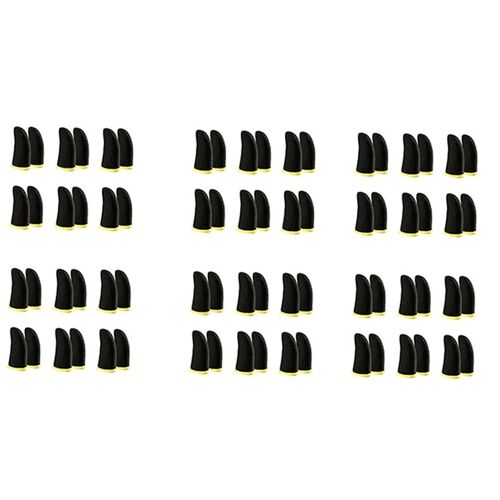 Manchons De Doigts En Fibre De Carbone Pour Jeux Mobiles Pubg, Écran Tactile, 18 Broches, Noir Et Jaune, 72 Pièces
