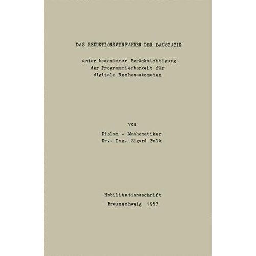 Das Reduktionsverfahren Der Baustatik