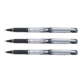 Pilot Lot De 3 Stylos Roller V-Ball Grip 07 Encre Liquide Pointe Moyenne Noir
