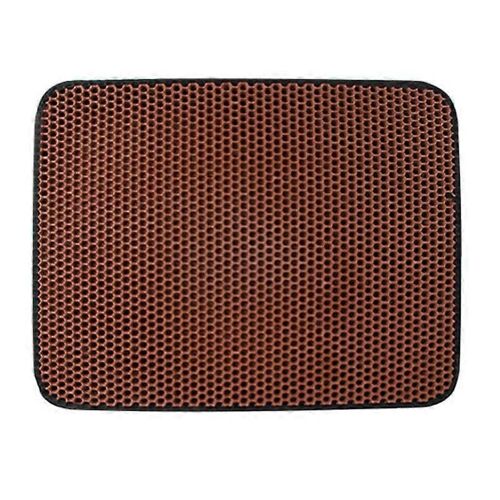 Tapis De Litière Pour Chat Evago, Durables, Faciles À Nettoyer, Tapis Double Couche En Nid D'abeille Doux-Marron-S