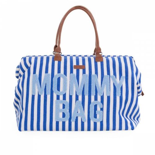 Sac À Langer Mommy Bag À Rayures Bleu Éléctrique Et Bleu Clair