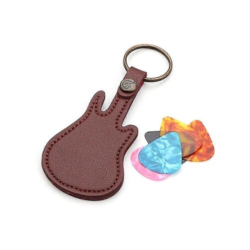 Sac De Médiators En Cuir Pu Et Étui De Transport Avec Porte-Clés Porte-Clés De Médiators De Guitare