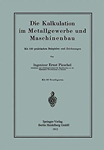 Die Kalkulation Im Metallgewerbe Und Maschinenbau