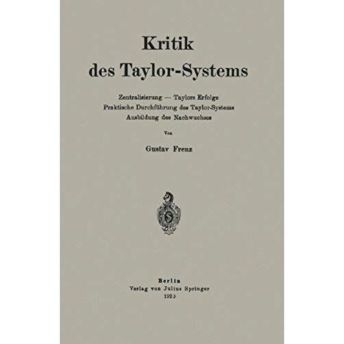 Kritik Des Taylor-Systems