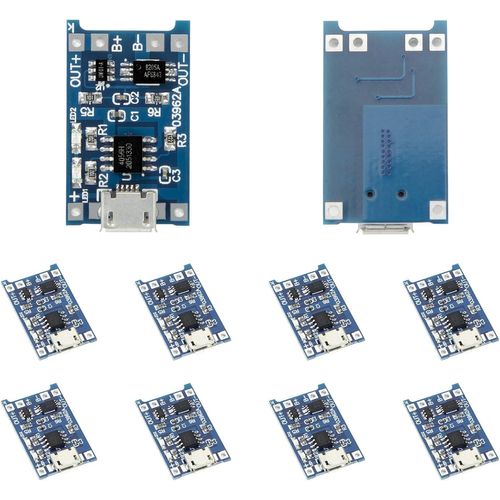 10pcs 5v 1a Lithium Battery Charger Module Micro Usb Lithium Li-Ion Charge Controller With Protection Function