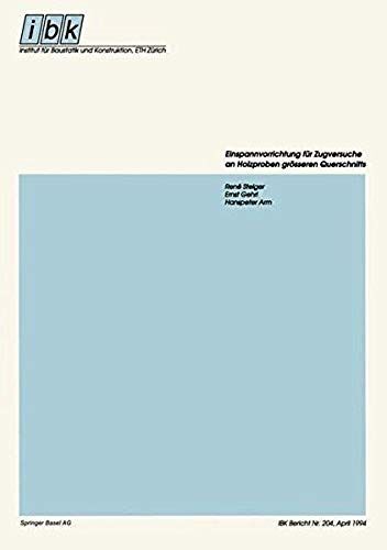Einspannvorrichtung Für Zugversuche An Holzproben Grösseren Querschnitts