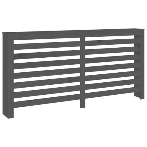 Vidaxl Cache-Radiateur Gris 169x19x84 Cm Bois Massif De Pin