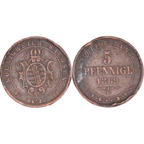 Allemagne - Royaume De Saxe - 1869 - 5 Pfennige - Johann 1er - Sachsen - 11-114
