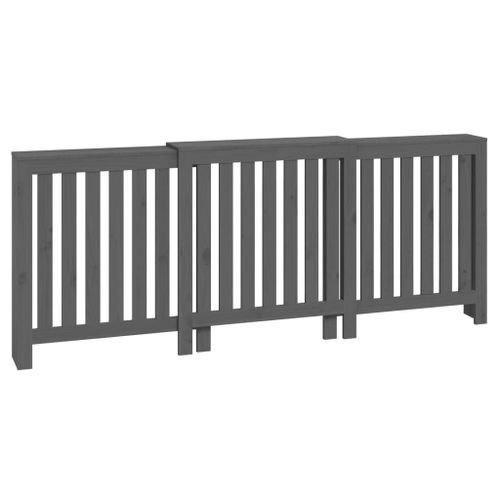 Vidaxl Cache-Radiateur Gris 210x21x85 Cm Bois Massif De Pin