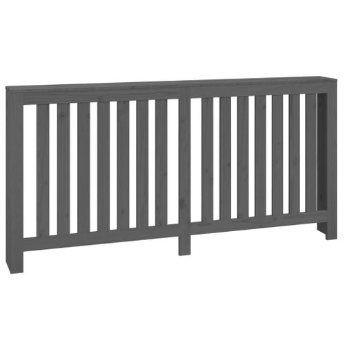 Vidaxl Cache-Radiateur Gris 169x19x84 Cm Bois Massif De Pin