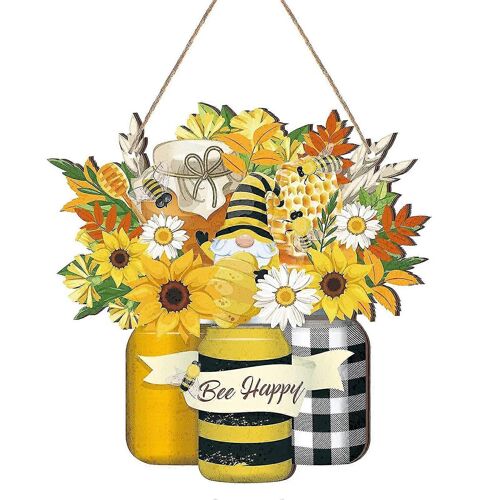 Porte Bienvenue Signe Fleur Motif Suspendu Décoratif En Bois Pastoral Style Pays Porte Bienvenue Signe Porte Décor Pendentif KAESI
