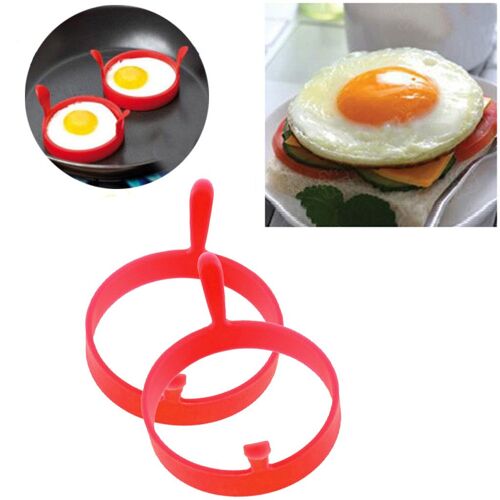 XM Anneaux à ¿ufs ronds en Silicone Maison utile vente chaude livraison rapide 4 pièces moule à crêpes anneau W poignées antiadhésives friture frit