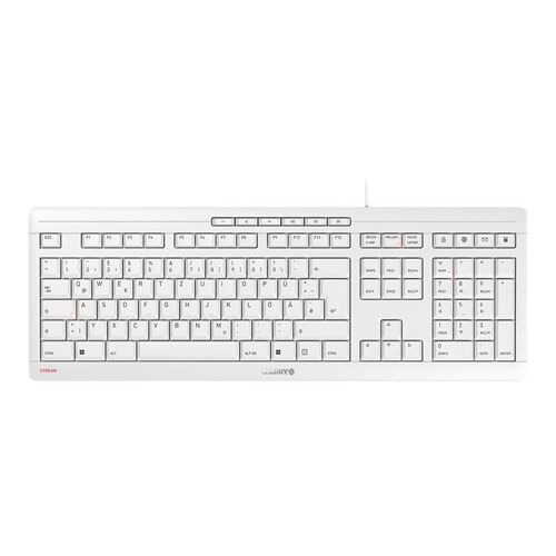CHERRY STREAM CLAVIER - Clavier - USB - Allemand - commutateur : CHERRY SX - gris blanc