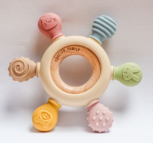 Anneau De Dentition En Silicone Pour Bébé France Soulage La Douleur| Jouet Sans Bpa | Convient Aux Enfants Agés 3 À 6 Mois | Jouets D'éveil Refrigerant|Cadeau Bébé Pour Naissance| Fille,Garçon,Enfant