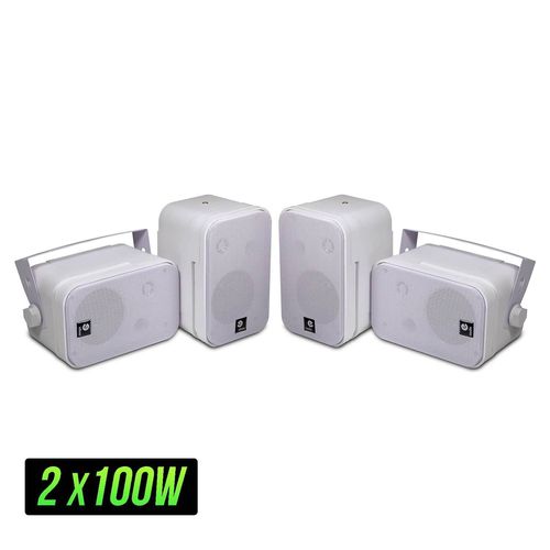 Haut-parleurs plafond E-Audio B418, 2x100 Watts E-Audio Blanches 3.5" 2 Voies résistantes à l'eau