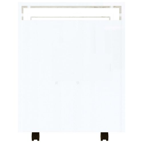 vidaXL Chariot de bureau Blanc brillant 60x45x60 cm Bois d'ingénierie