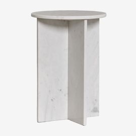 Pack de 2 tables de chevet rondes Ø35 cm en marbre Mencia