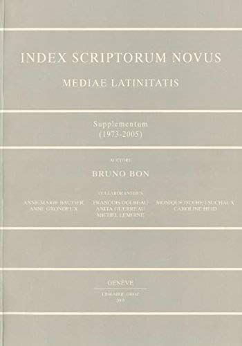 Bon, B: Fre-Index Scriptorum Novus Med